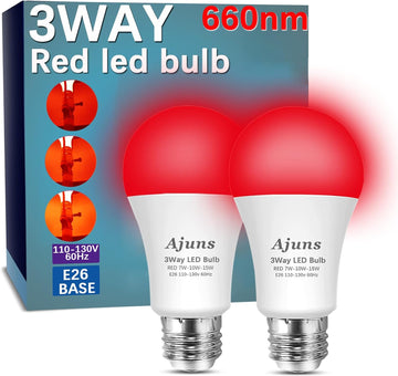 3Way Red Light Bulbs 5/10/15W 660nm LED Red Sleep Bulb
