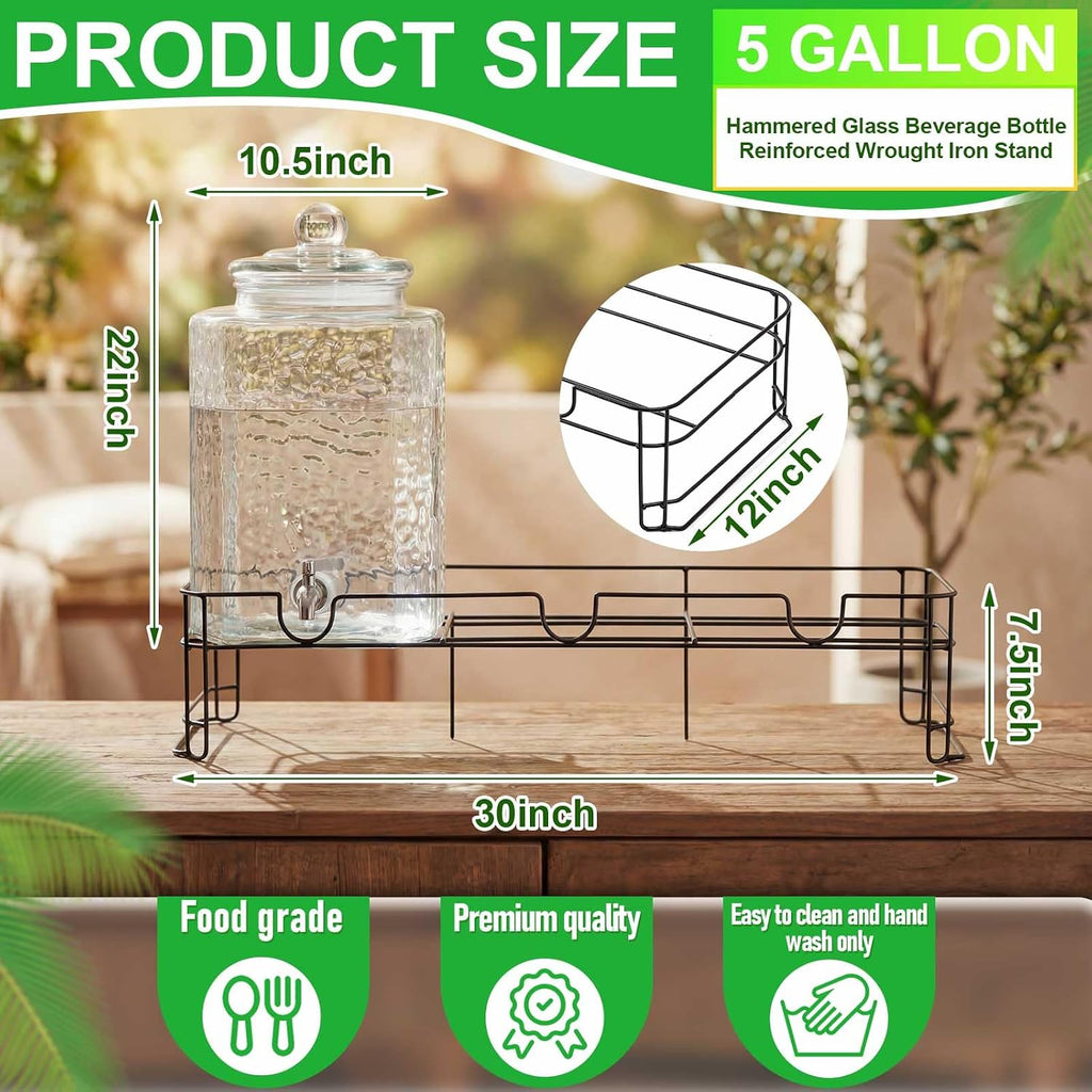 Gallon with Stand for Party, Leak Proof Large Beverage Dispensers Jugs with Stainless Steel Spigots - Set of 3