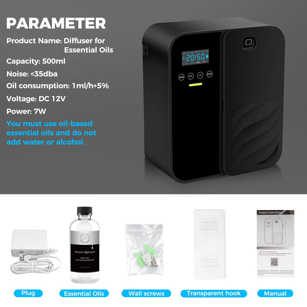 Hotel Scent Diffuser, House Scent Machine, 5000 Sq.Ft of Coverage, 500ml Large Capacity Aromatherapy Machine, Scent