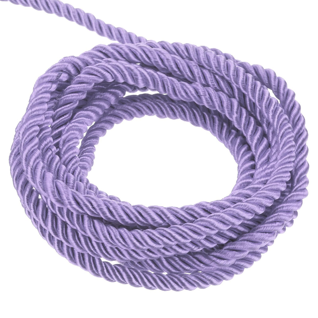 Twisted Cord Trim, 11 Yard 5mm 3-Ply Twine Braided Rope Shiny Thread String for Craft Gift Bag Curtain Christmas