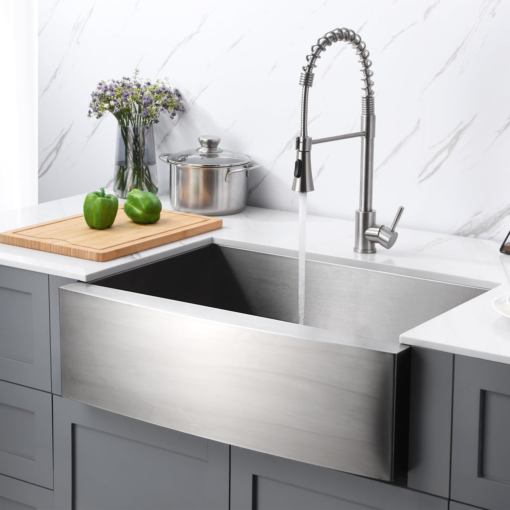 30 Inch Farmhouse Apron Single Bowl 18 Gauge Stainless Steel Kitchen Sink