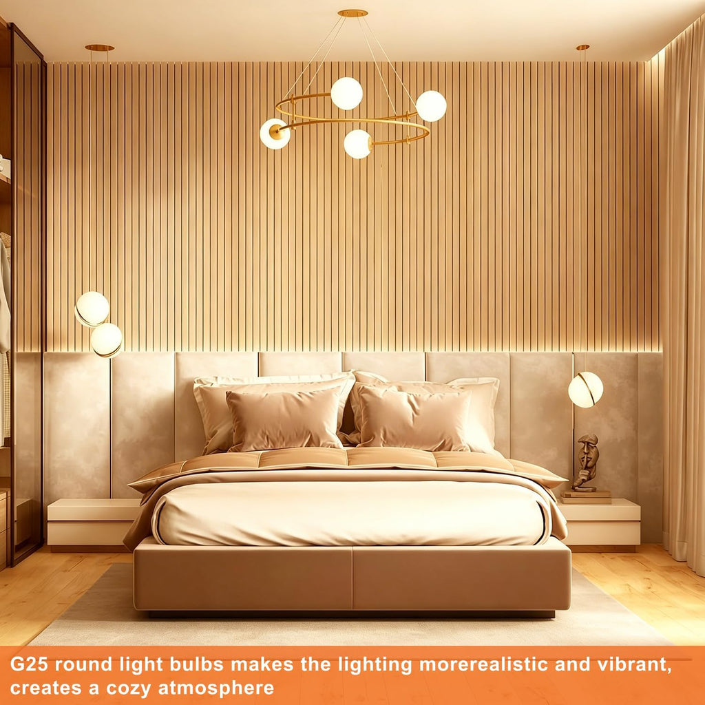 Glass G25 led Globe Light Bulbs Dimmable 6W 120V 2700K