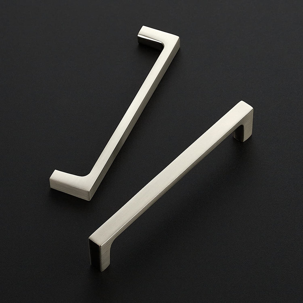 Brushed Nickel Cabinet Handles Square Pulls, 5 Inch, 25 Pack