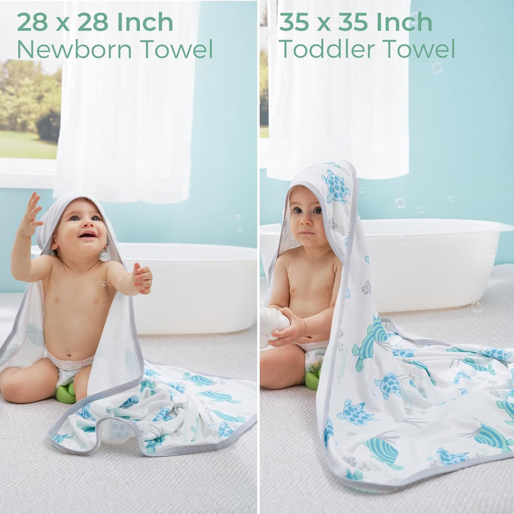 Baby Towels, Soft Absorbent Bath Towel for Newborn&Toddler,Turtle