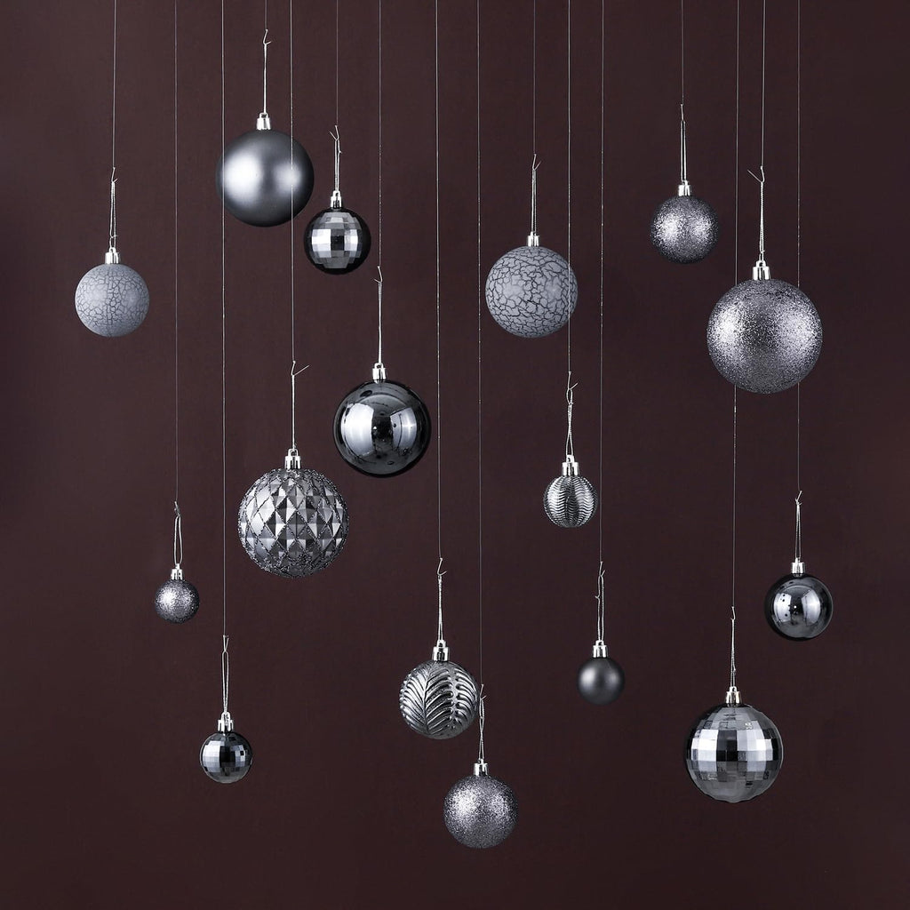 Gery Christmas Balls for 2026 Christmas Tree Ornaments - Set of 36