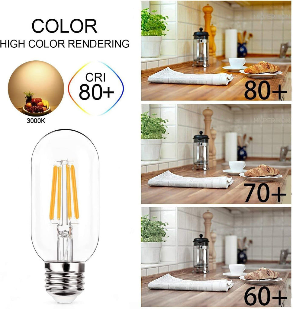 E26 LED Light Bulb 4W,Equivalent 40W,T14/T45 Tubular Light Bulb Non Dimmable 5000K Daylight White,Antique Clear