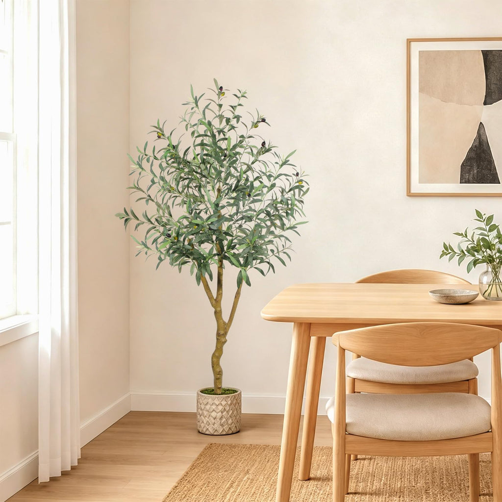 5FT Olive Trees Artificial Indoor - Realistic Artificial Olive Tree Indoor Large Full Fake Plants with Lifelike