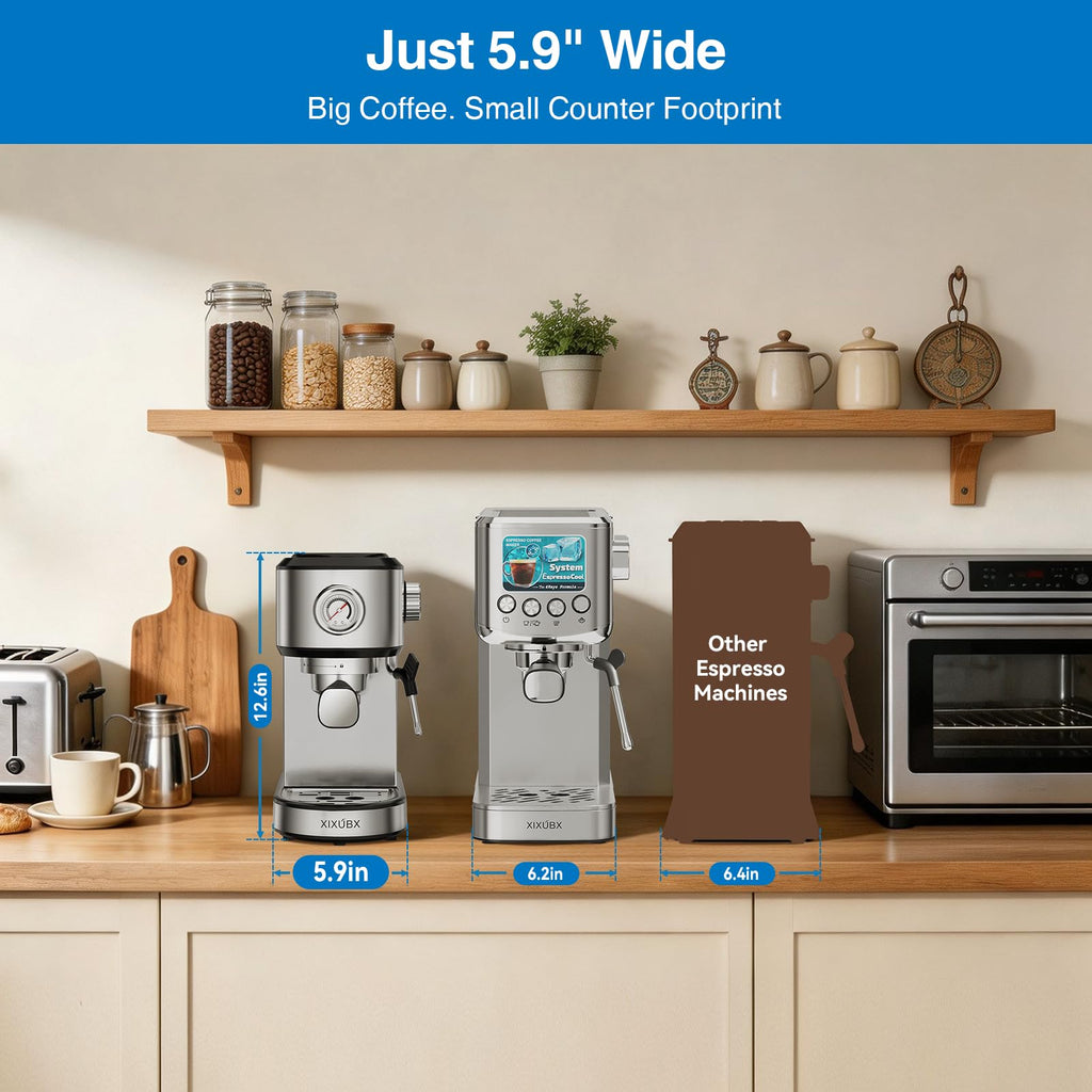 20 Bar Espresso Machine with Milk Frother, Touchscreen, Silver