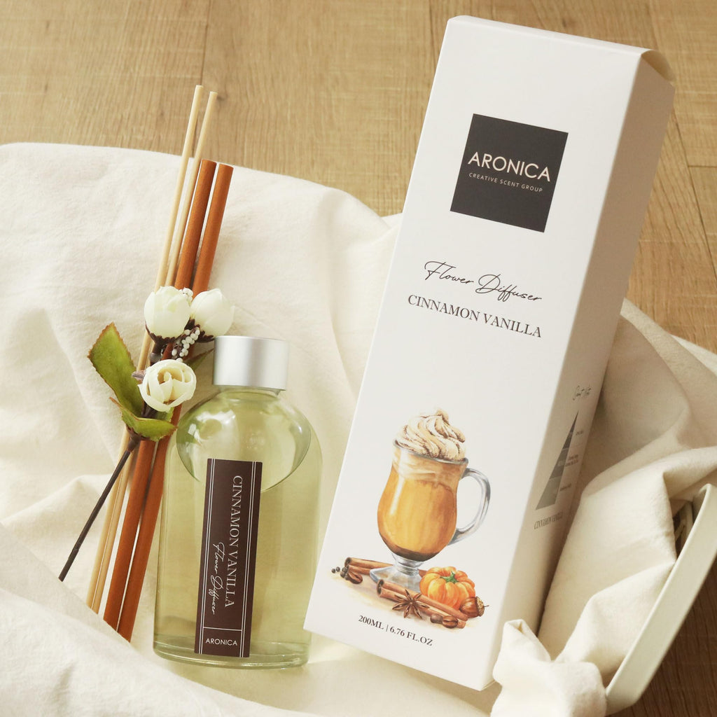 Cinnamon Scent Diffuser Kitchen, Office Decorations Cinnamon Vanilla Scent Flower Reed Diffuser, Christmas Room Stick