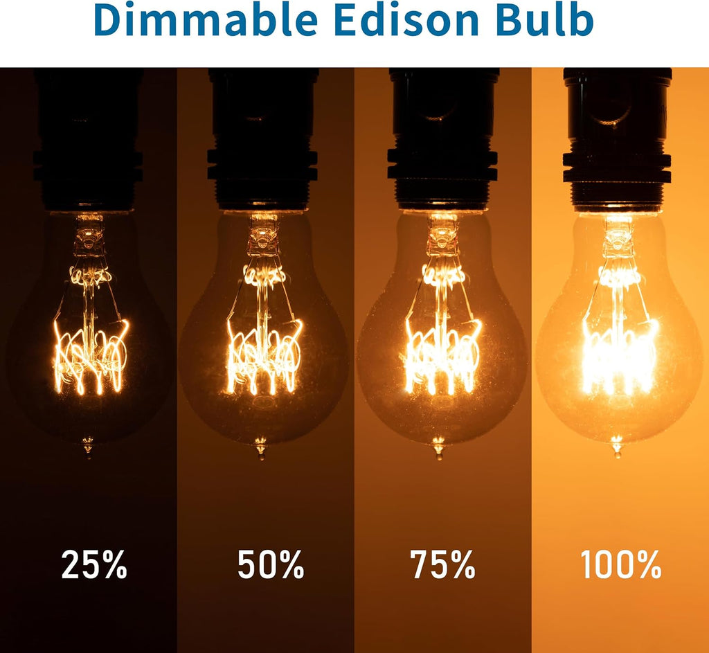 Warm Incandescent Light Bulbs 60 Watt,A19/A60 Vintage Style Edison Bulbs E26,Soft Yellow Light Bulbs,Amber