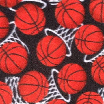 Textiles 10 Yards Bolt Basketball Hoops Allover Print Fleece Fabric