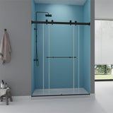 56" -60" W x 75" H Frameless Shower Door, Double Sliding Shower Door，Bathroom Sliding Shower Door