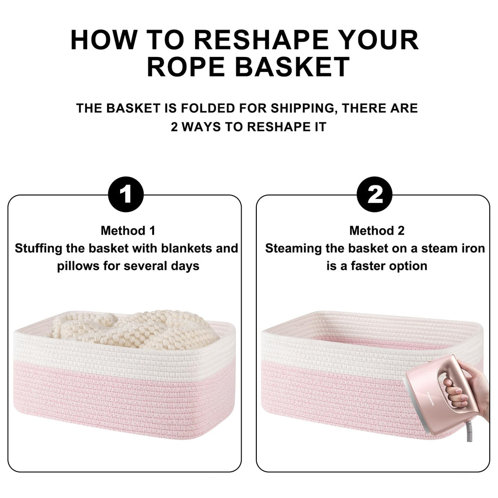 Storage Baskets for Organizing 3 Pack, Woven Baskets for Shelves