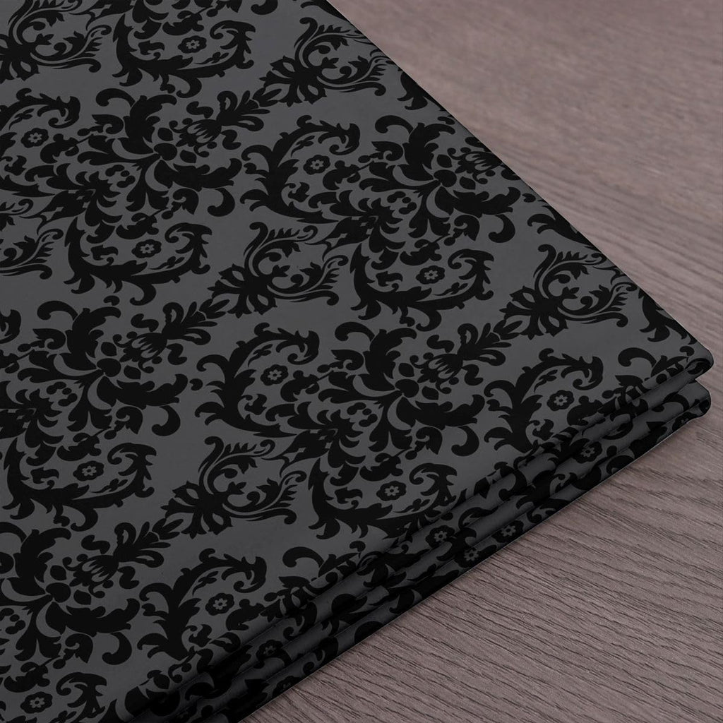Black Damask Fabric by The Yard Vintage Flowers Upholstery