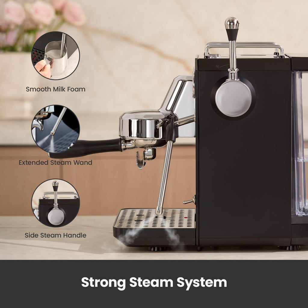 Espresso Machine, Cold & Hot Brew Espresso Maker with Dual PID Temperature Control, Dual Display, 15 Bar Pump