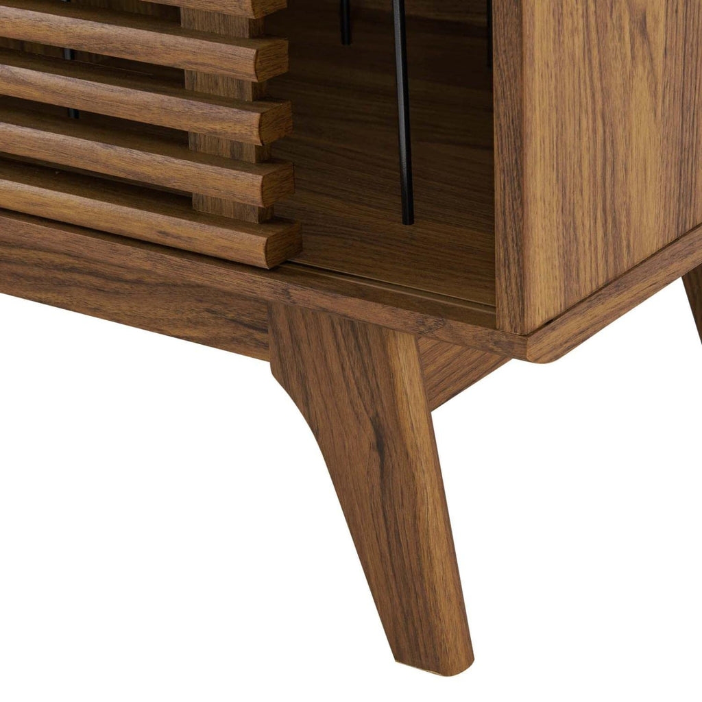 Render Mid-Century Modern 37" Vinyl Record Display Stand in Walnut