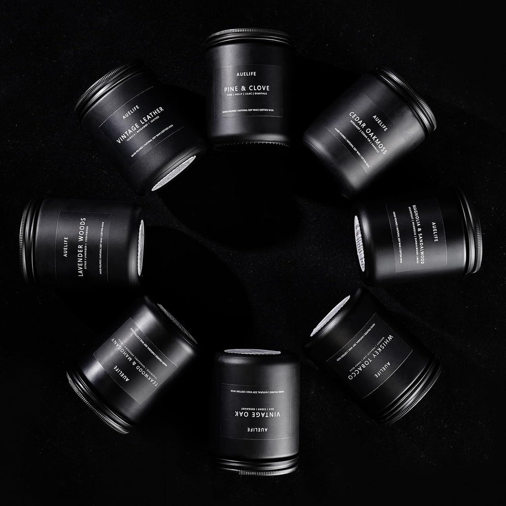 Candles for Men Gift Set, 4 Pack Soy Wax, Masculine - Set of 4