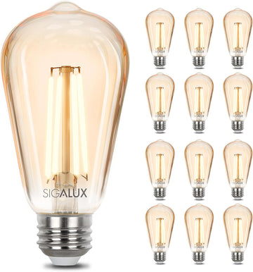 Edison Bulbs, E26 LED Bulb 60 Watt Dimmable Vintage Light Bulbs, LED Filament Amber Light Bulb with 90 CRI, ST19