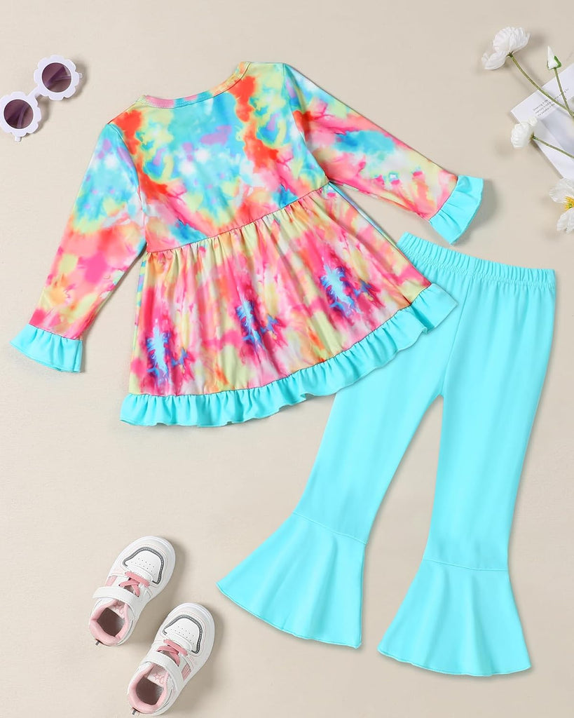 Toddler Girl Clothes Fall Outfit Floral Top Flare Pants Set