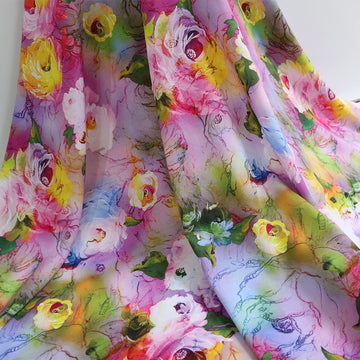 Floral Print Rayon Fabric Fashion Pajamas Poplin Sewing Material