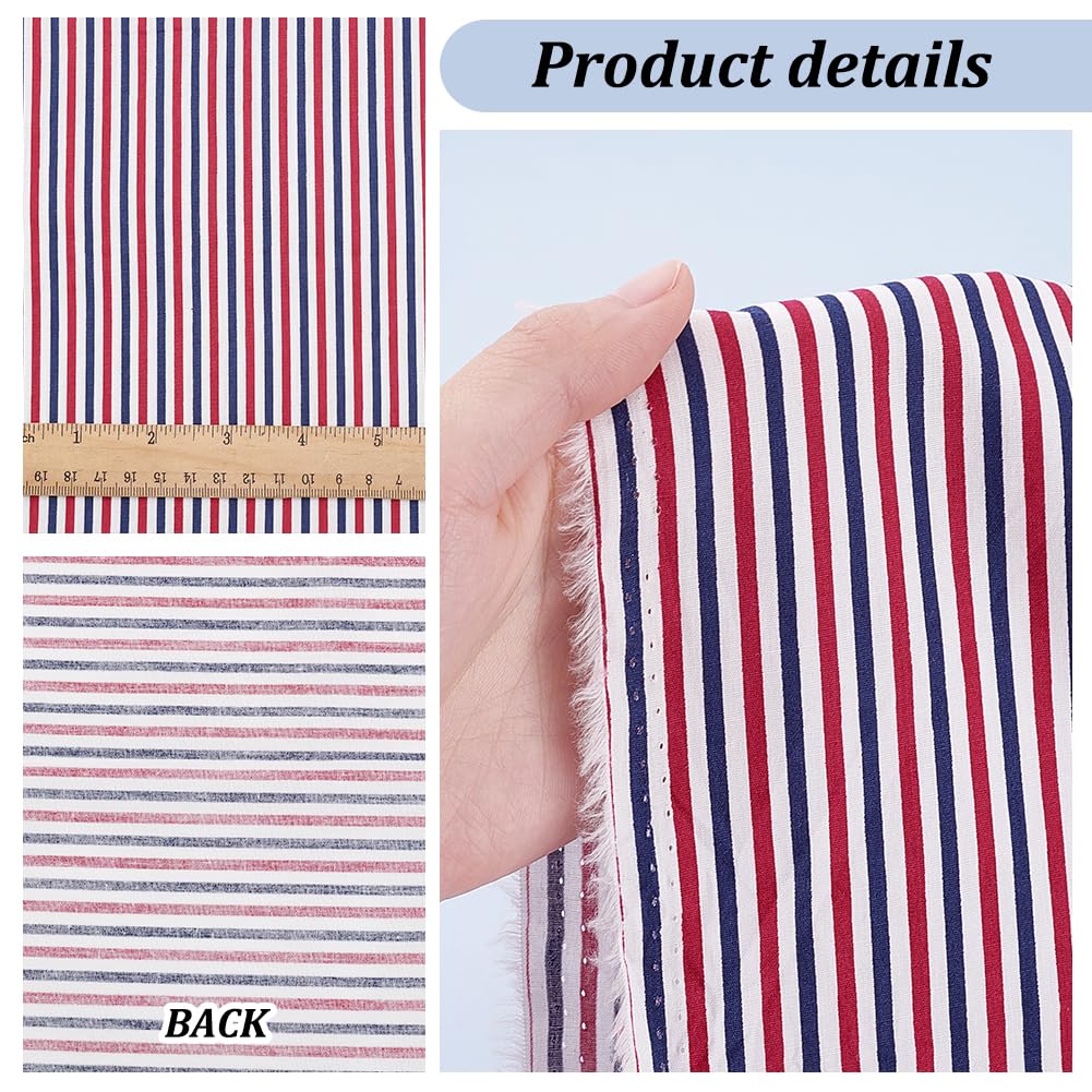 57 inch x 1 Yard Cotton Stripe Fabric Red/White/Blue