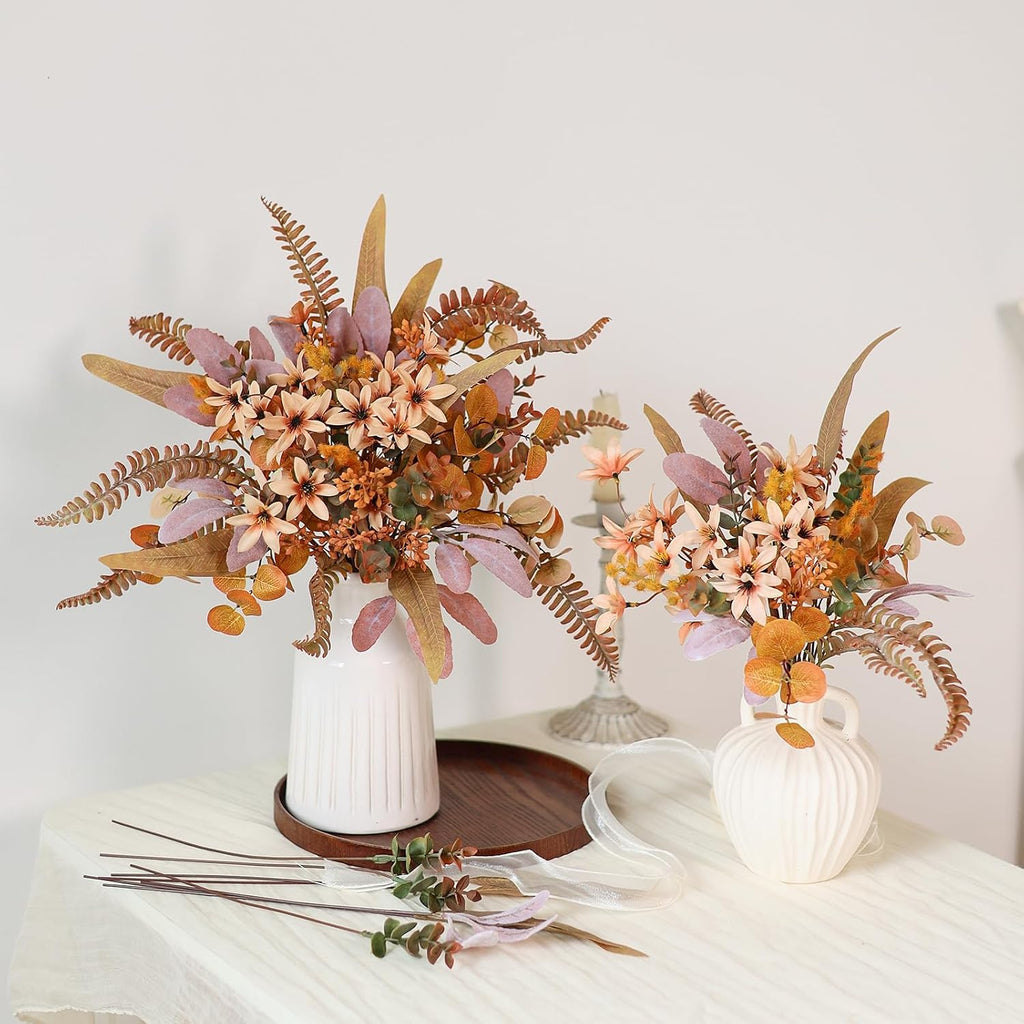 Kinds Artificial Greenery Stems Box Set for Fall Decor(Orange) - Set of 75