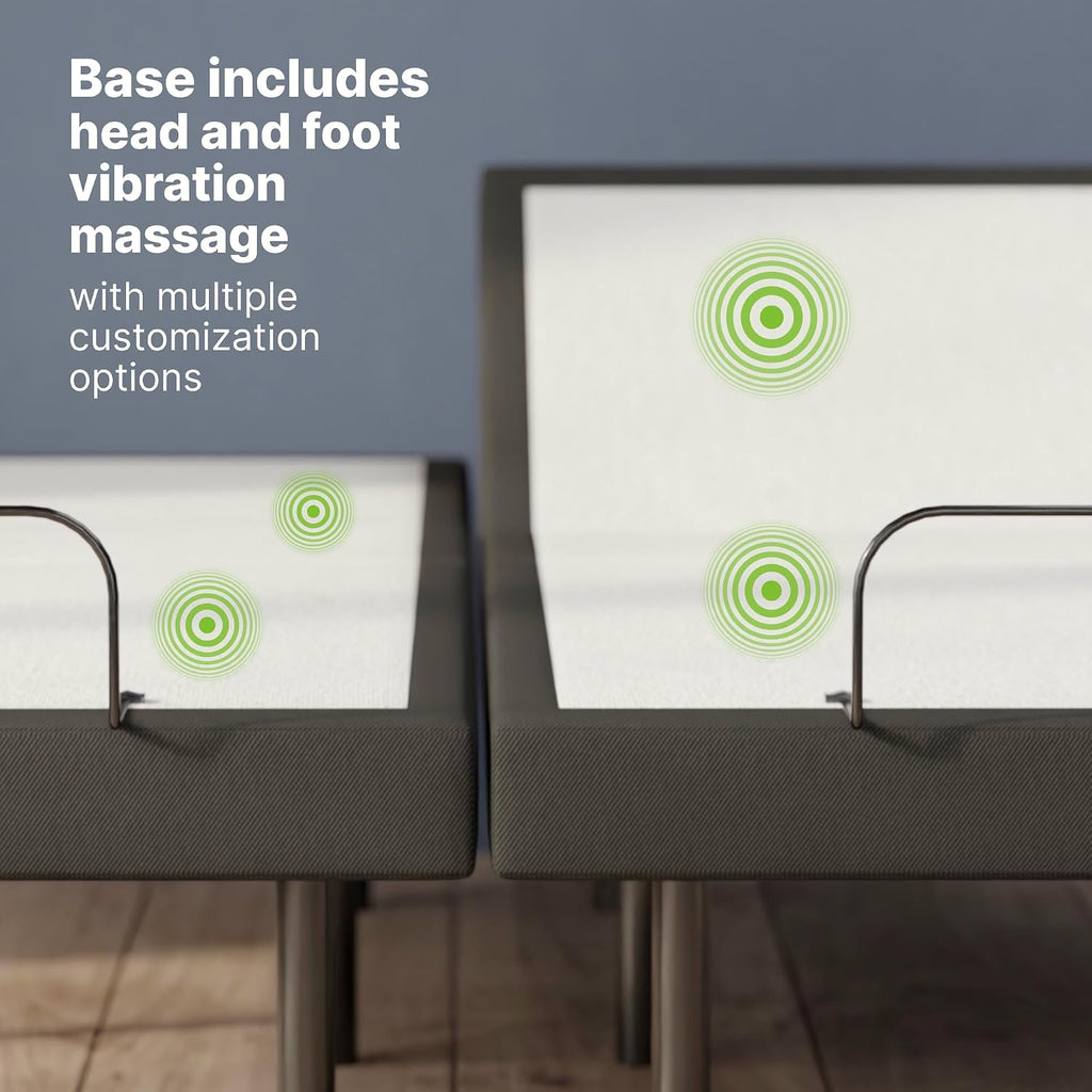 Adjustable Bed Frame & Power Base with Wireless Remote - Zero Gravity & Massage Settings, USB Ports, Split King - Set of 2