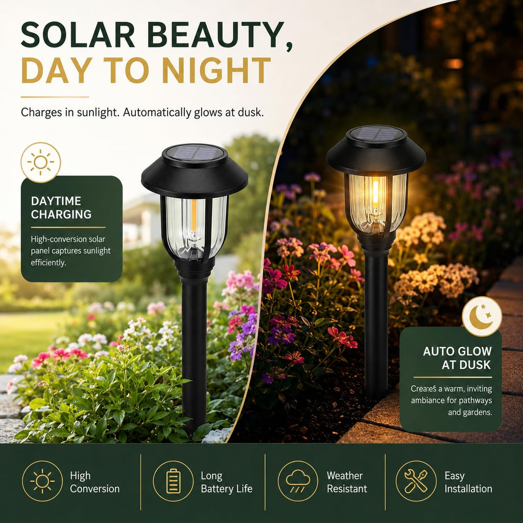 Solar Pathway Lights Outdoor 12 Pack,Warm White Solar Lights Walkway