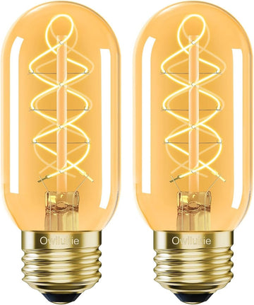 E26 LED Bulb 4W Equivalent 40 watt, Vintage Edison Bulbs, Warm White 2200K Amber E26 Edison Bulb dimmable,Tubular T14