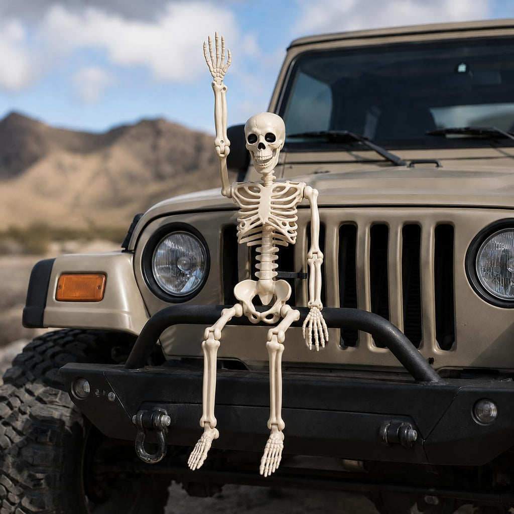 Halloween Decorations outdoor, 2Pack 36" halloween-Skeletons Decoration indoor-3ft Life Size Human Plastic Skeleton