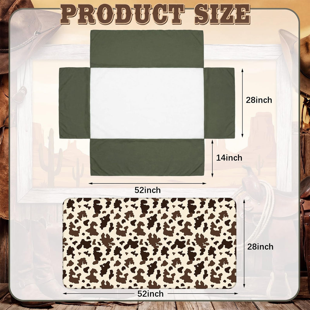 3 Pcs Western Cowboy Crib Sheet Set Baby Crib Bedding Set Includes 52"x28" Fitted Sheet, Quilt, Bed Skirt for Newborn
