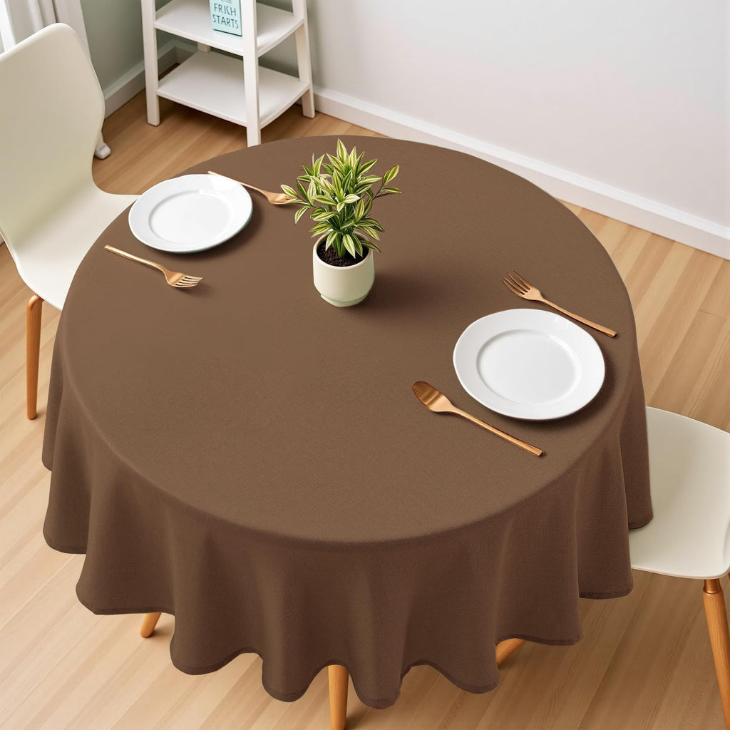 Textured Round Tablecloth Coffee 60 Inch Fall Table Cloth 2-4 Seats