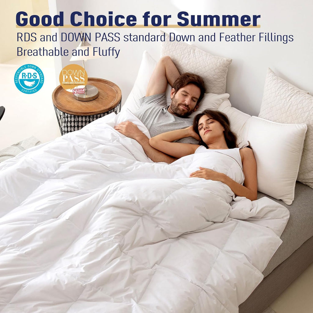Premium Down Comforter Twin, White Duvet Insert All Season