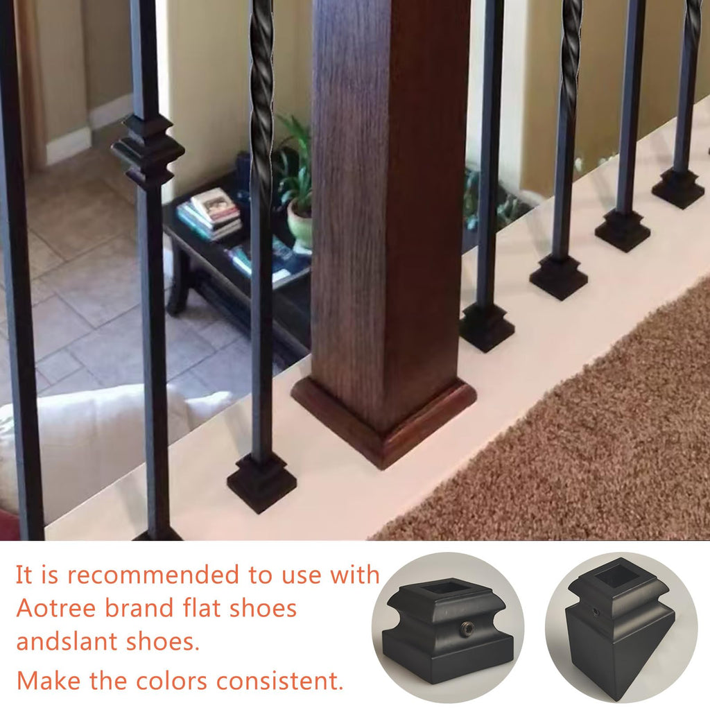 15 Pcs Wrought Iron Balusters, Hollow Double Twist Iron Balusters