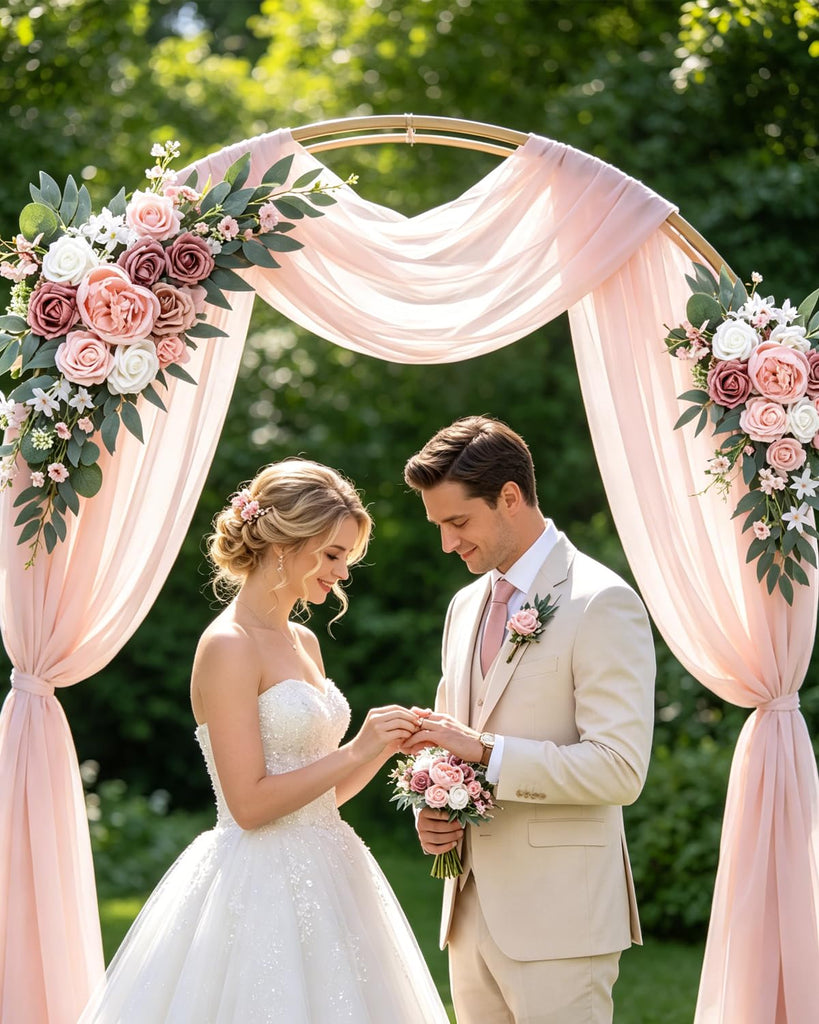 Arch Flowers Kit 2 Pack, Artificial Wedding Arch Decor, Silk Floral Swag