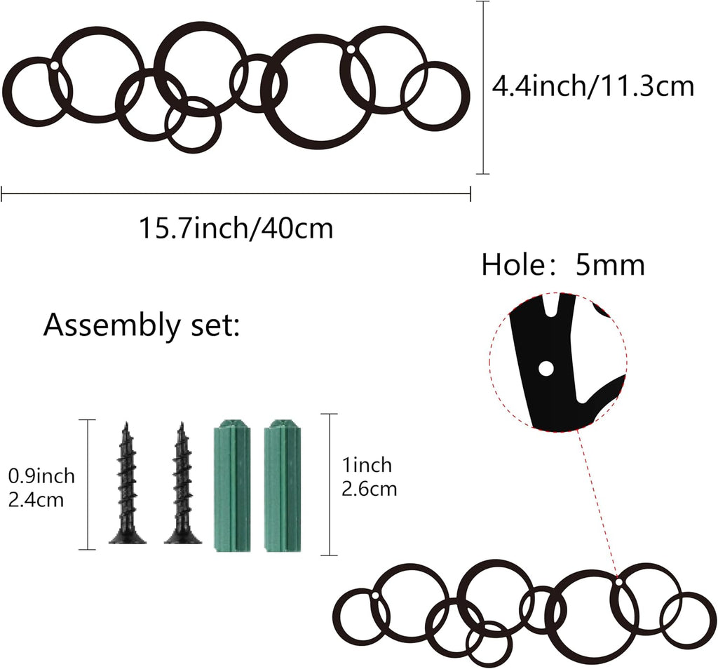 Ring Metal Wall Decor Round Hanging Ornament Minimalist Design Wall Silhouette Sculpture Simple Decoration Art Wall