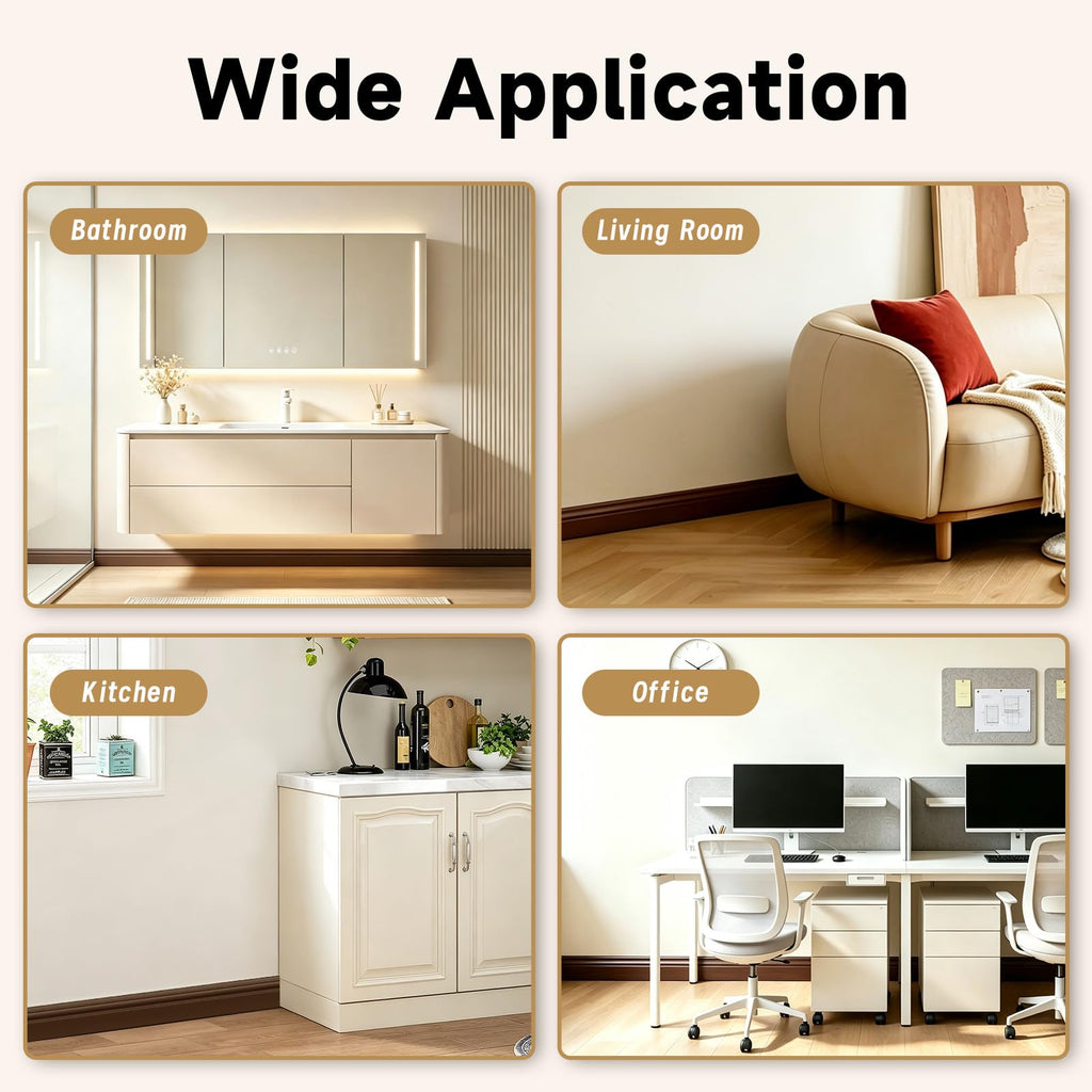 20Ft Wall Baseboard Molding Trim, 3D PVC Skirting Board,Wall Base Cove Base