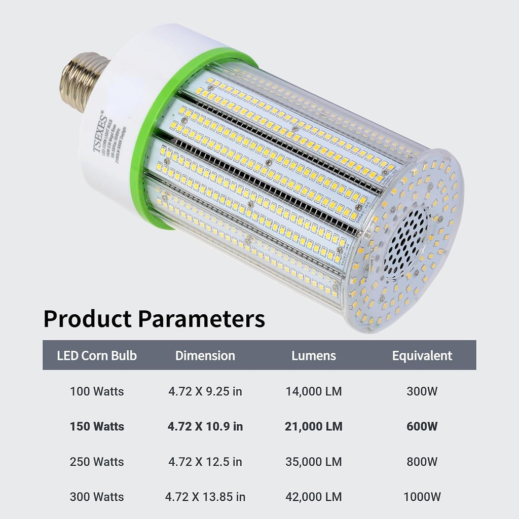 150W LED Corn Light Bulb,E39 Mogul Base Led Bulb 21000Lumen,5000K