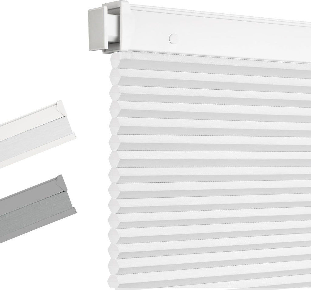 No Drill Blinds for Windows Blackout Cordless Cellular Shades Honeycomb Blinds Pull Down, Free Stop Easy Install