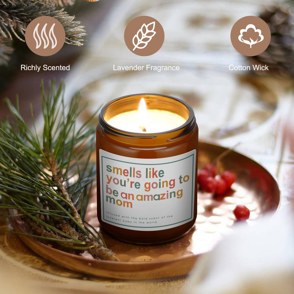 Mothers Day Gifts for Mom, New Mom Gifts, Gift for New Moms, Mothers Gift After Birth-7 OZ Lavender Soy Wax Candle