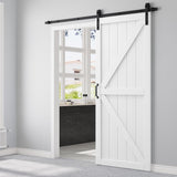 36" x 84" Sliding Barn Door and Hardware Kit Included & 6.6FT Track & Handle, Mortise and Tenon Stru