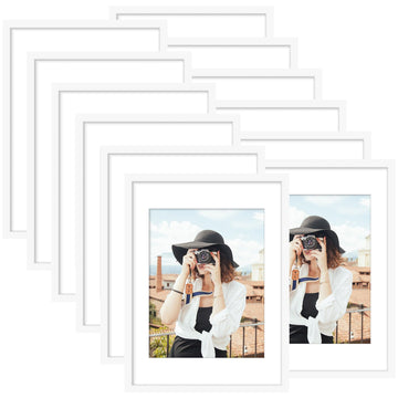 11x15 Picture Frame Set of 12, Modern Gallery Wall Frames, White