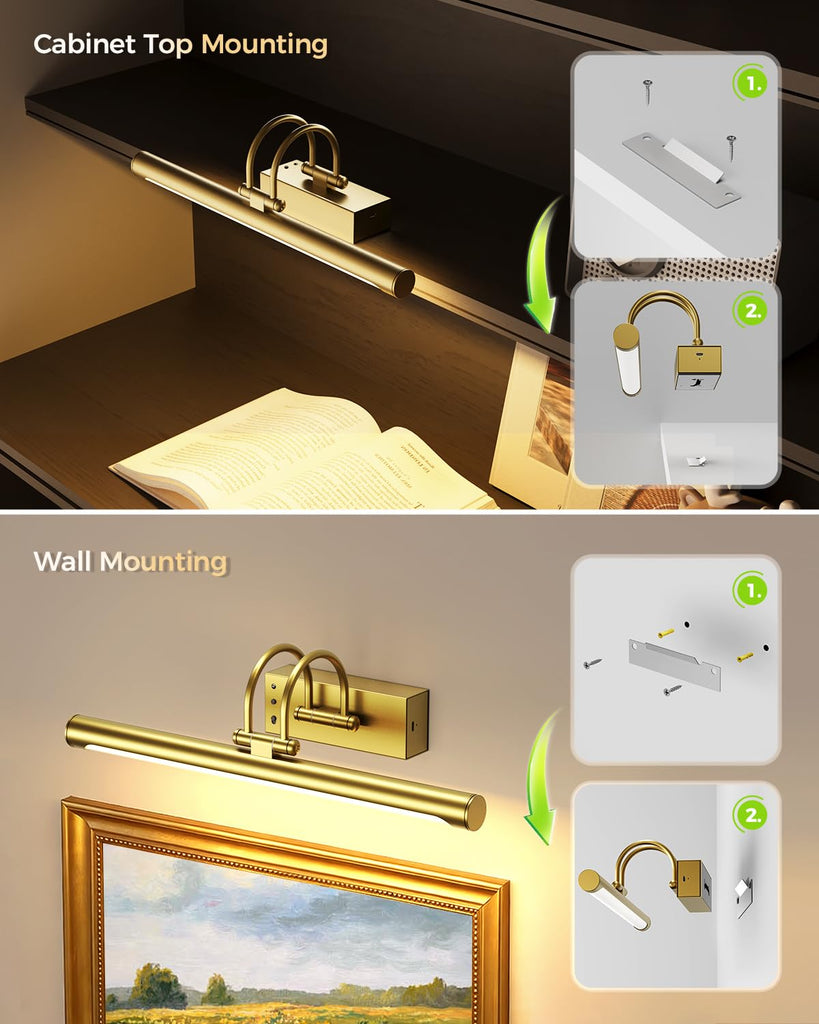 Battery Operated Picture Light with Remote, 15.7′′ Wireless Wall Light for Artwork & Frames, Rechargeable LED Gallery