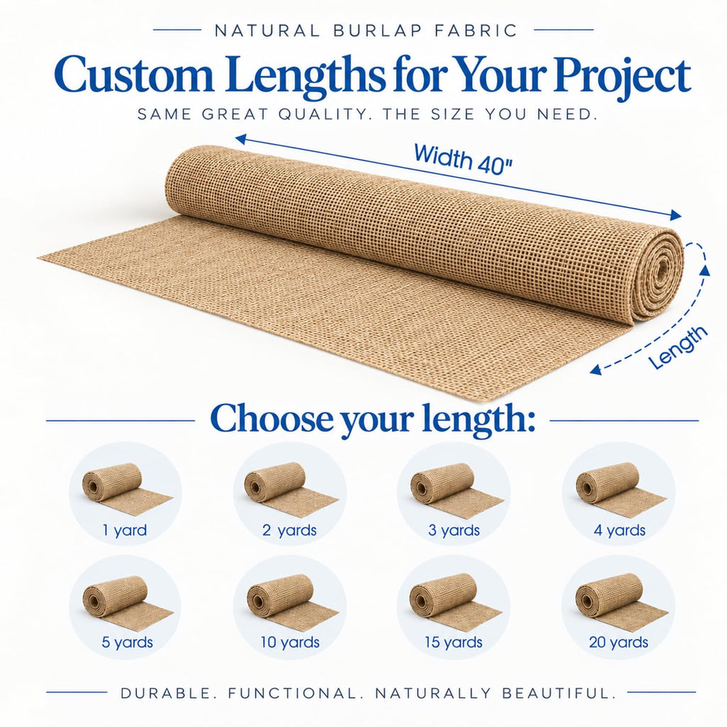 Textiles 6 Yard Bolt 40" Wide Natural Jute Burlap Fabric