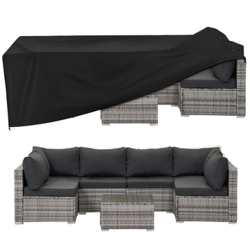 Patio Furniture Cover Waterproof, Rectangular Outdoor Sectional Conversation Dining Table Chair Set Cover, All