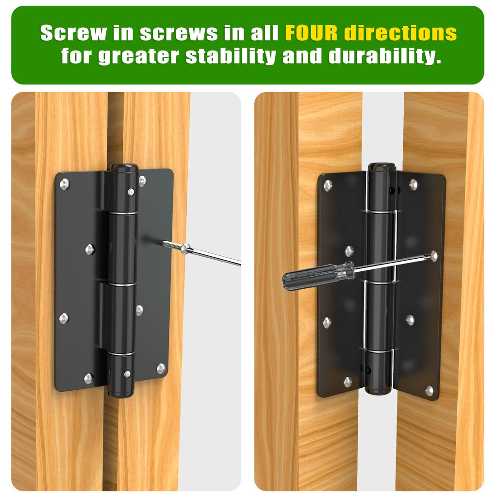 5-3/4" Self-Closing Gate Hinges Heavy Duty Black E-Coated, 2 Pack