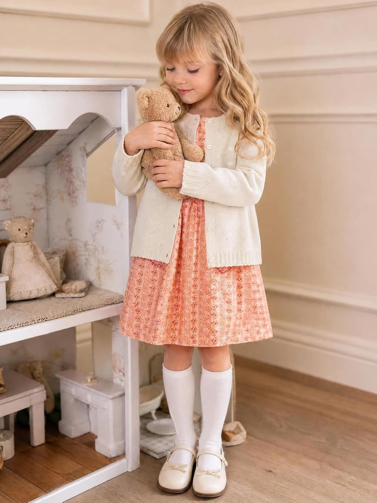Long Sleeve Button Up Knit Sweater School Uniform Top