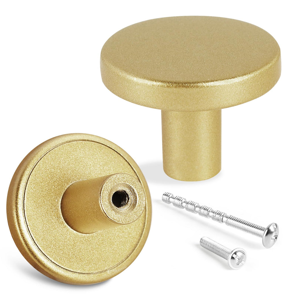 12 Piece Drawer Knobs, Gold Cabinet Knobs with Screw, 30mm Drawer Pulls for Dresser, Kitchen, and Cabinet Drawers