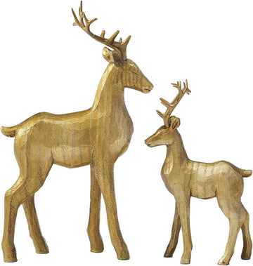 Reindeer Christmas Decoration, Gold Xmas Deer Decor Figurines