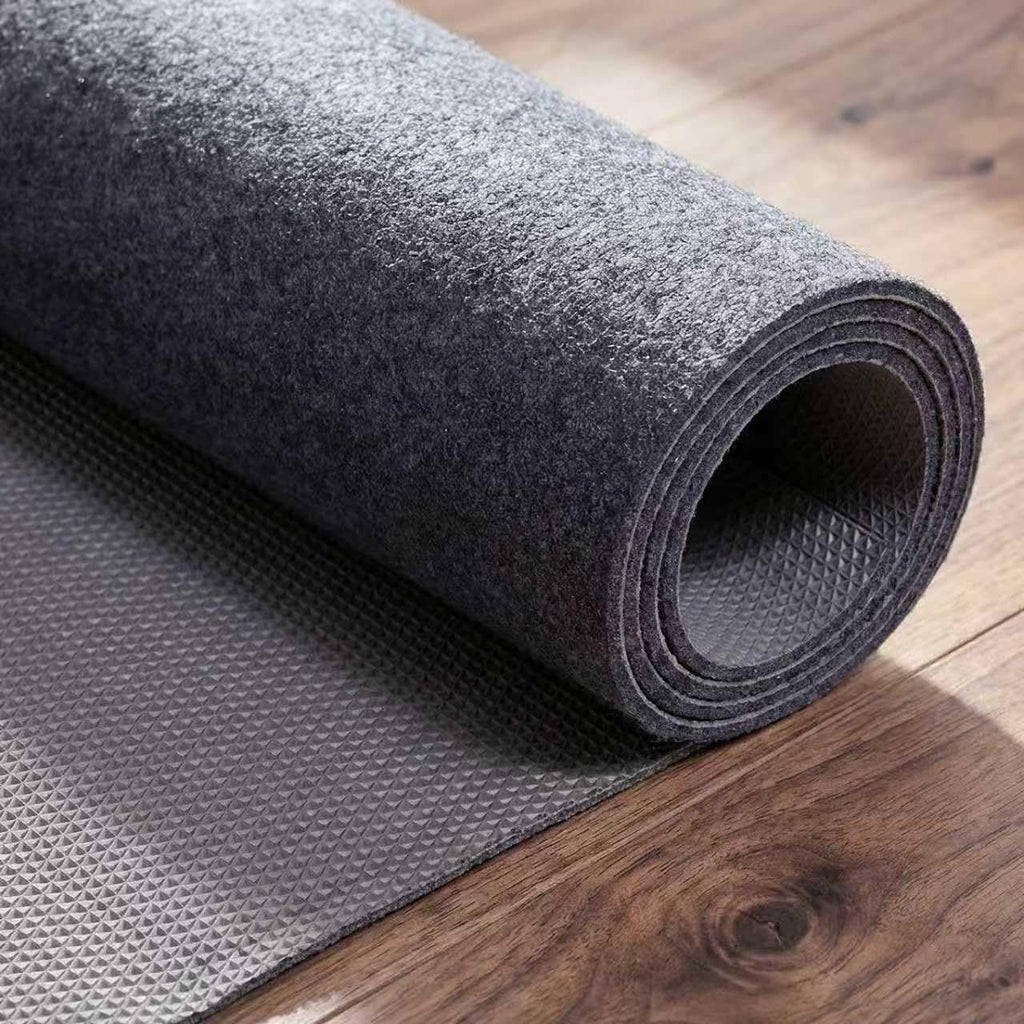 Non-Slip Rug Pad 8' x 10' - Felt & Rubber Underlay in Dark Gray, Waterproof & Grippy for Hardwood, Tile, Laminate - Set of 80